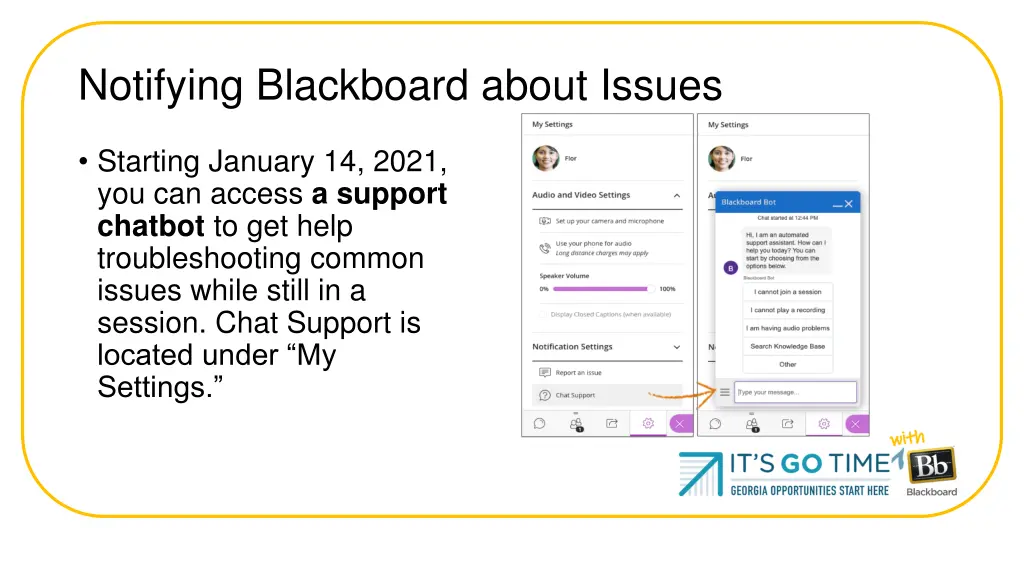 notifying blackboard about issues 1