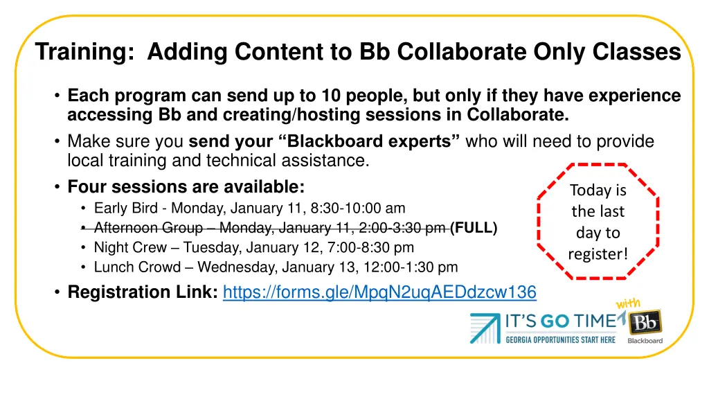 training adding content to bb collaborate only