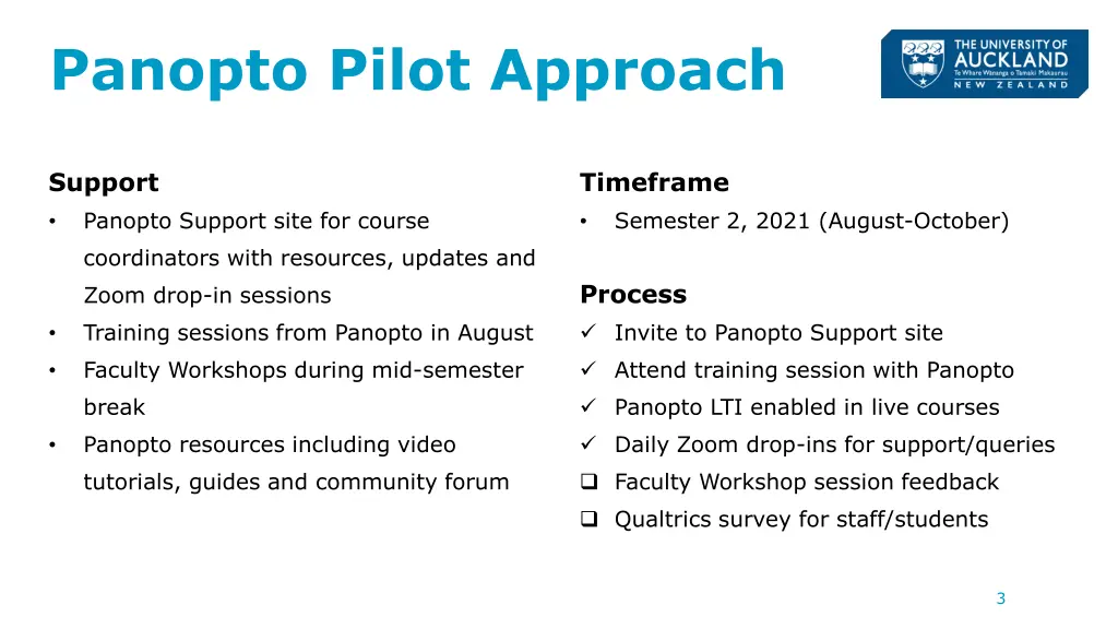 panopto pilot approach