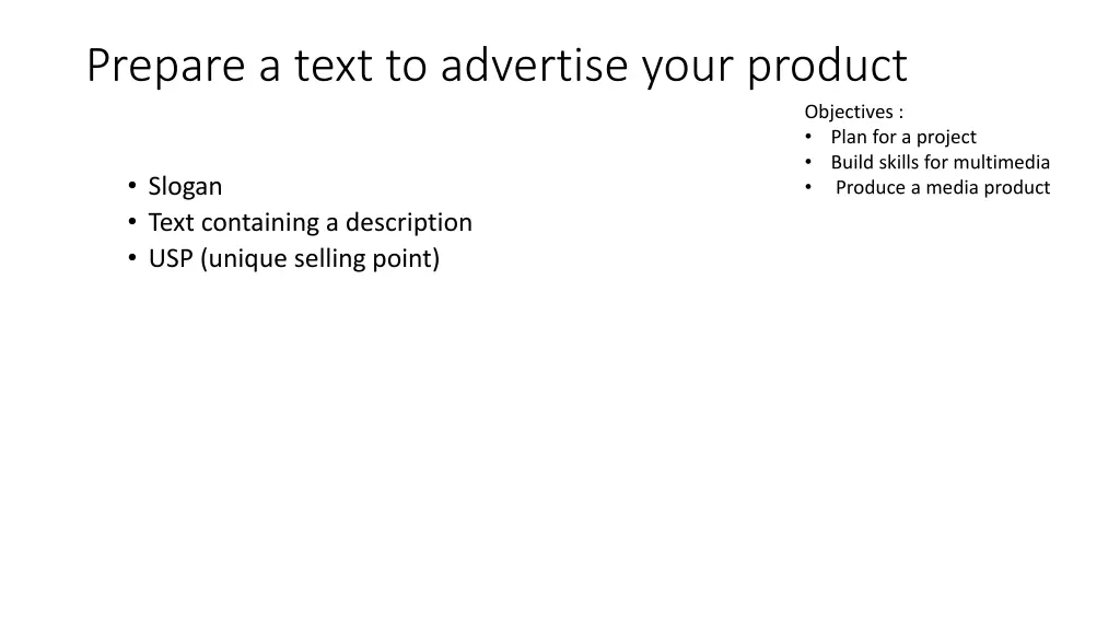 prepare a text to advertise your product