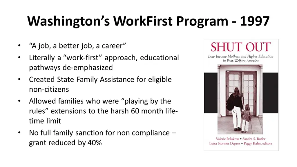 washington s workfirst program 1997