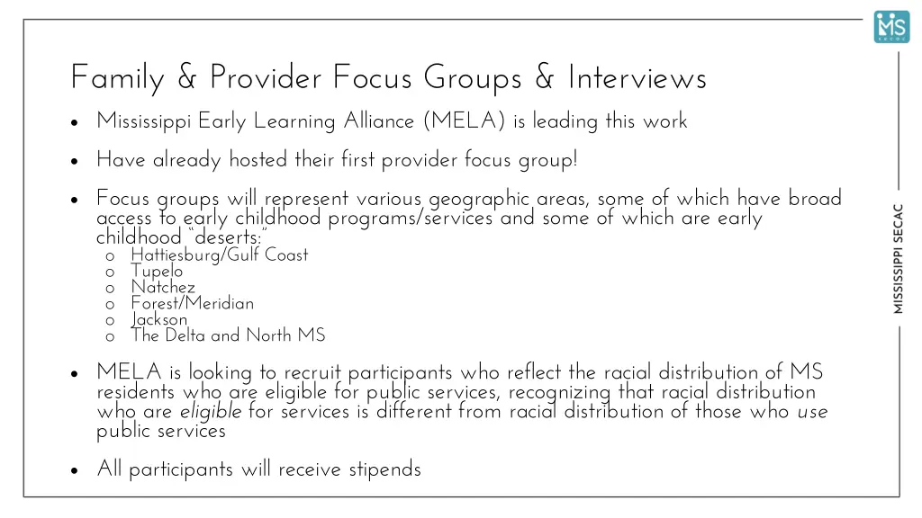 family provider focus groups interviews