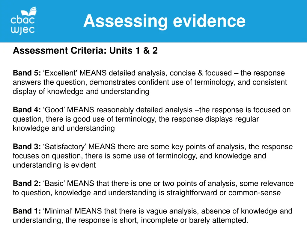 assessing evidence 6
