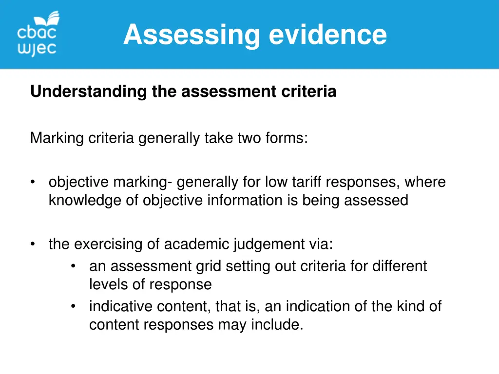 assessing evidence