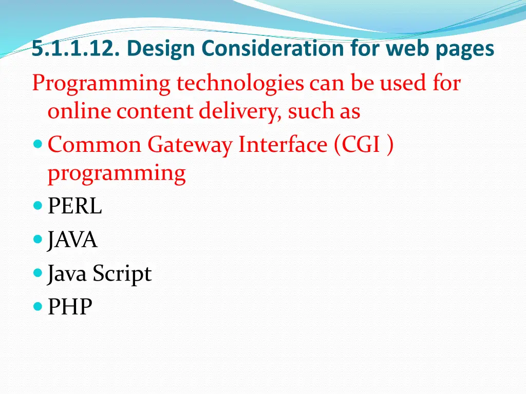 5 1 1 12 design consideration for web pages