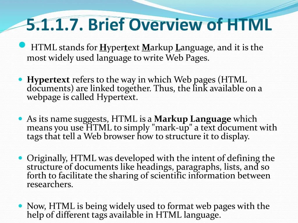 5 1 1 7 brief overview of html