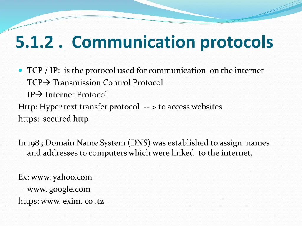 5 1 2 communication protocols