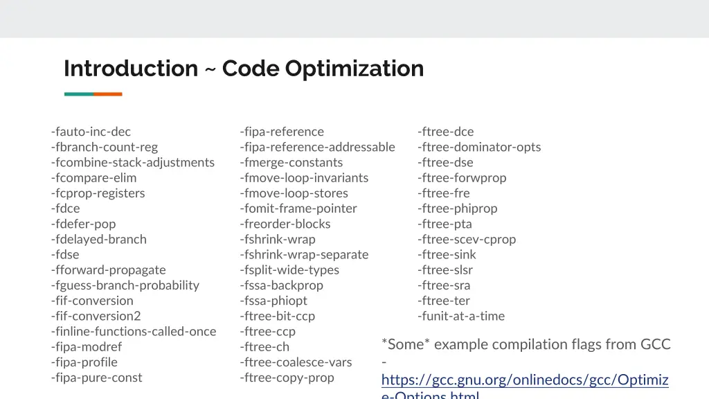 introduction code optimization
