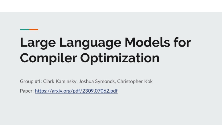 large language models for compiler optimization