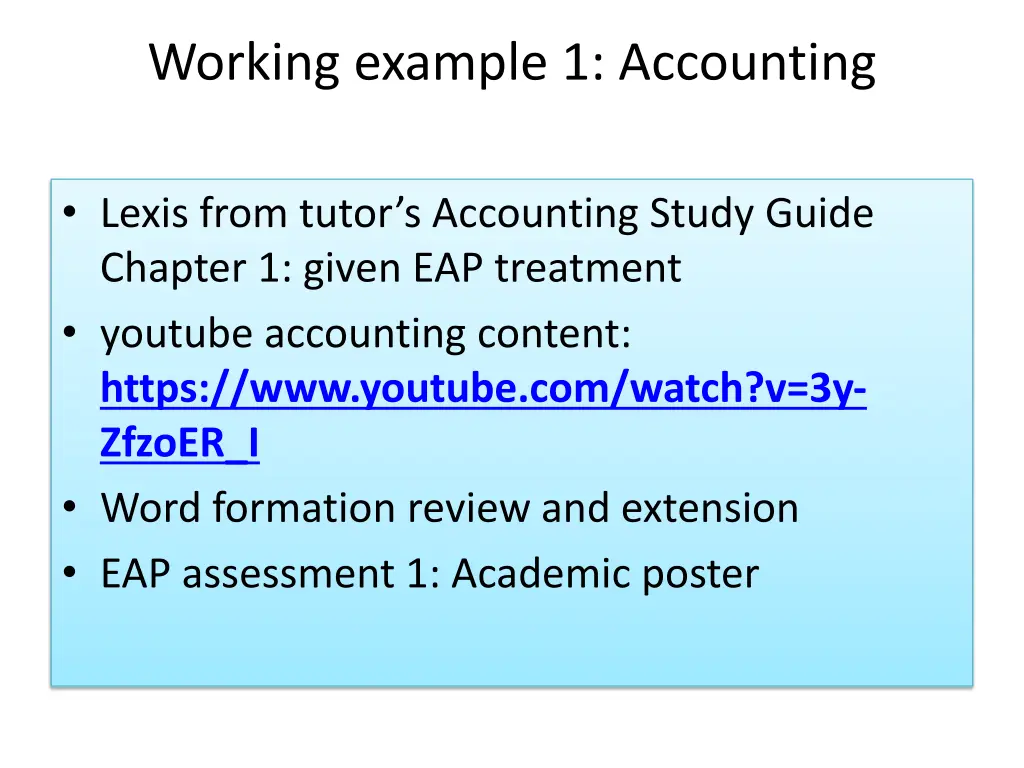 working example 1 accounting