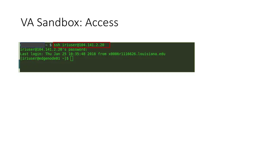 va sandbox access