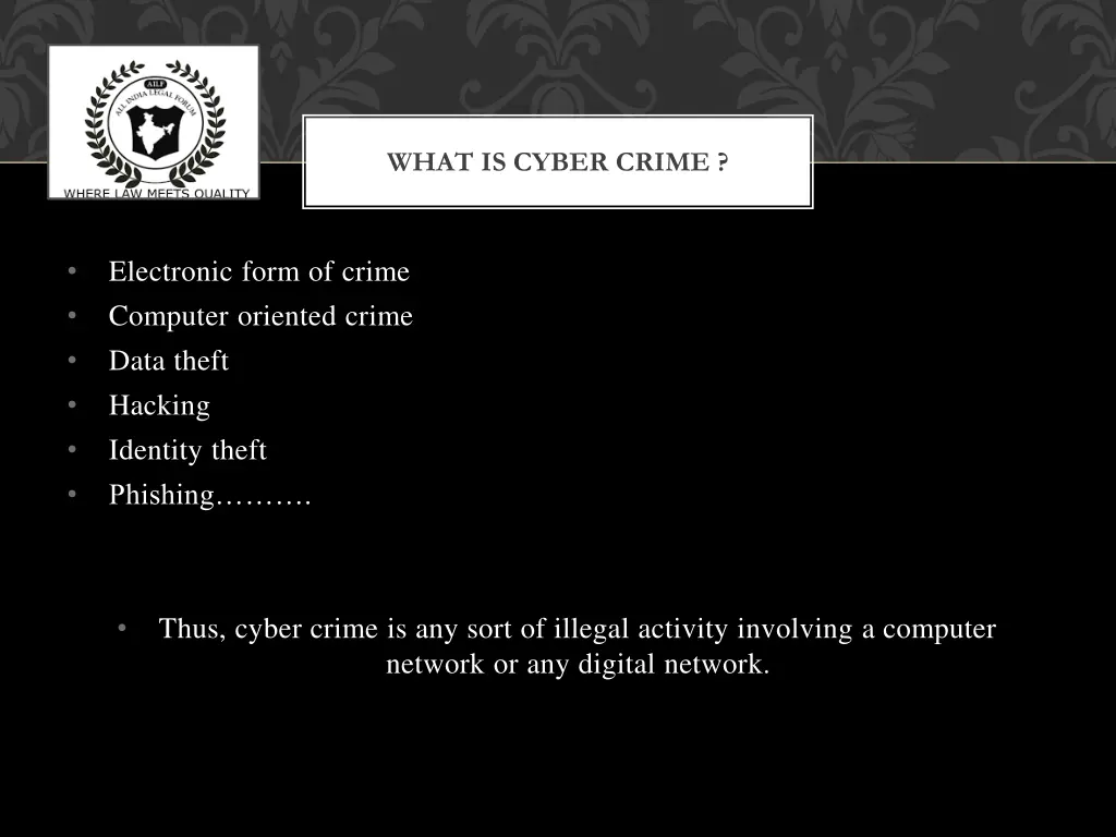 what is cyber crime