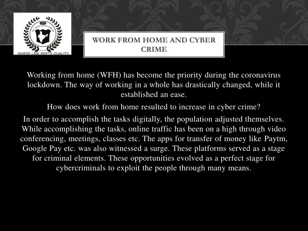 work from home and cyber crime