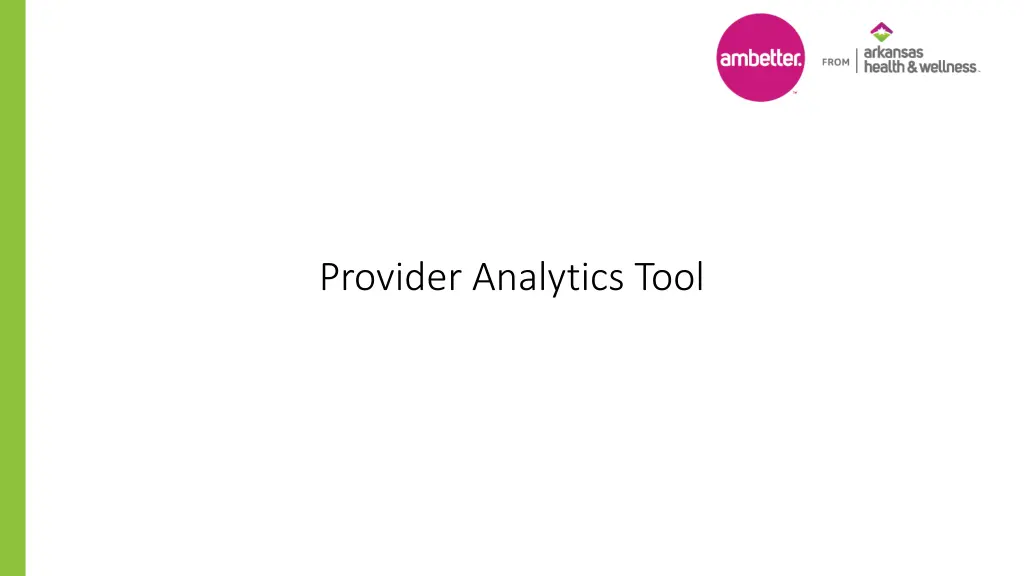 provider analytics tool