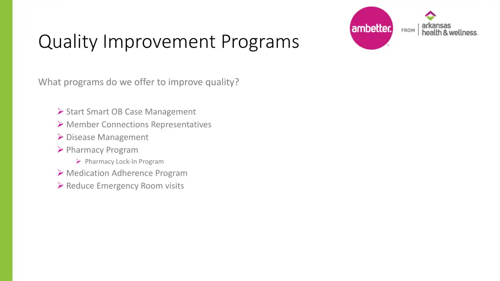 quality improvement programs