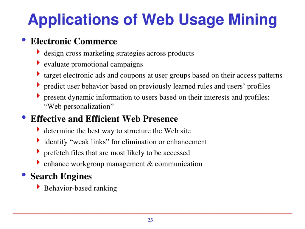 applications of web usage mining