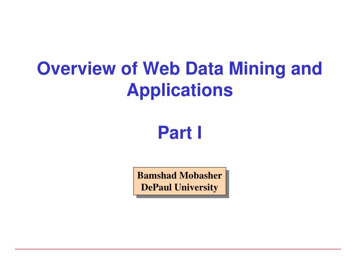 overview of web data mining and applications