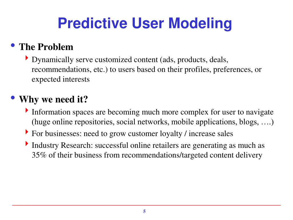 predictive user modeling