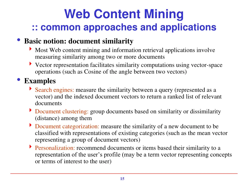 web content mining common approaches