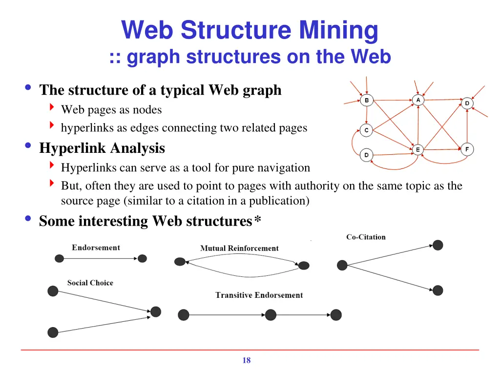 web structure mining graph structures on the web