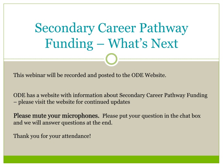 secondary career pathway funding what s next