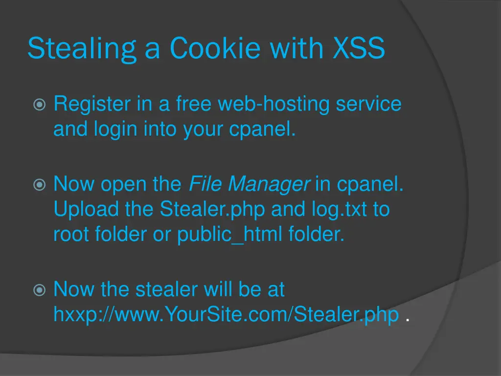 stealing a cookie with xss 1