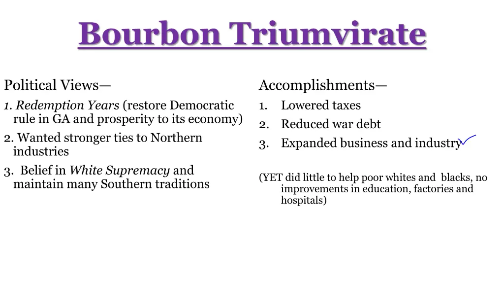 bourbon triumvirate