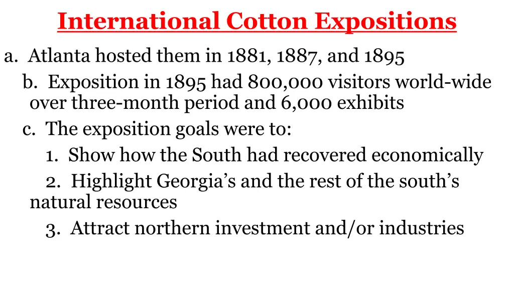 international cotton expositions