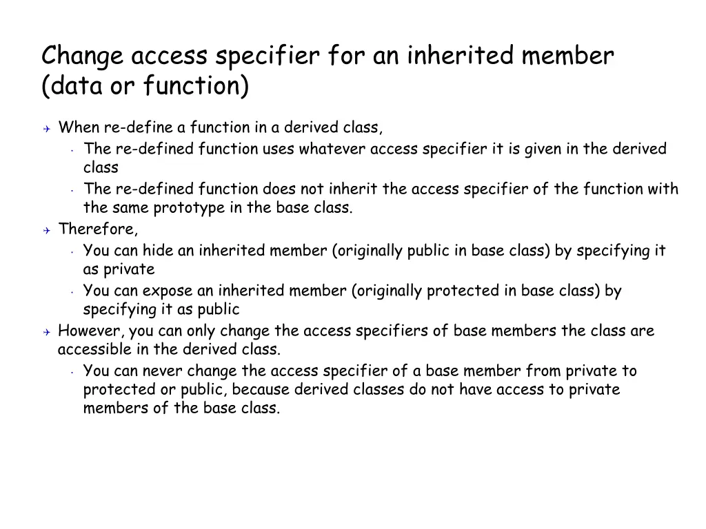 change access specifier for an inherited member