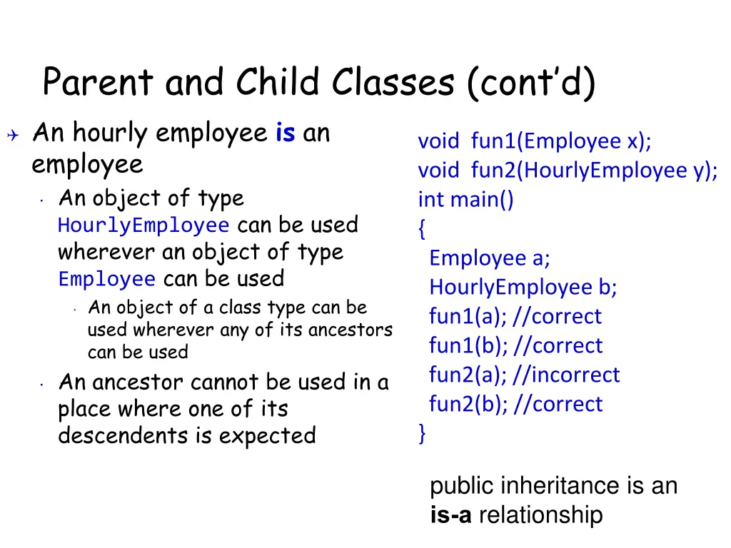 parent and child classes cont d an hourly