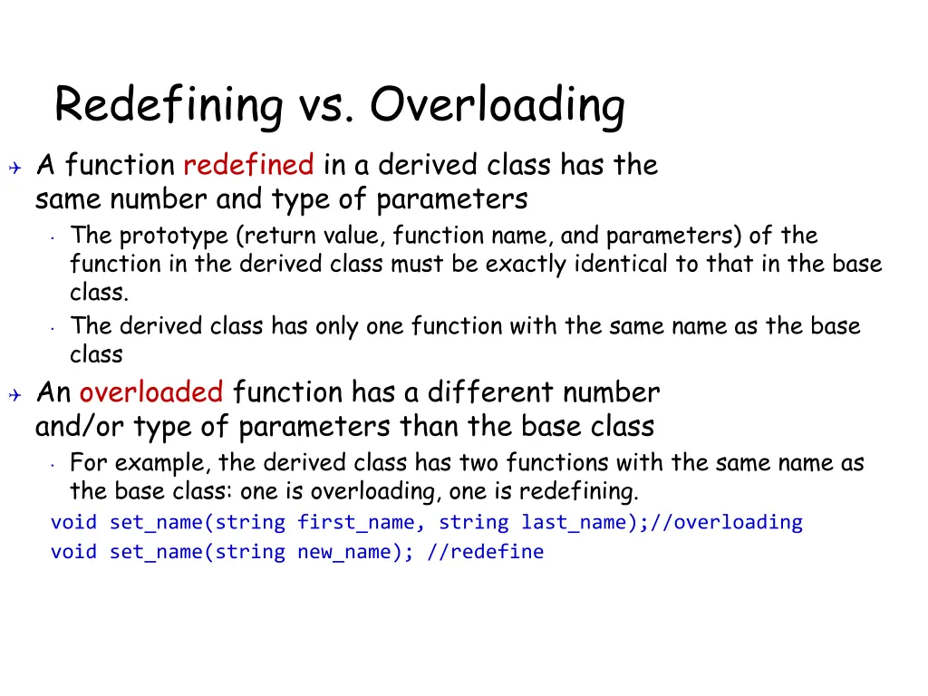 redefining vs overloading