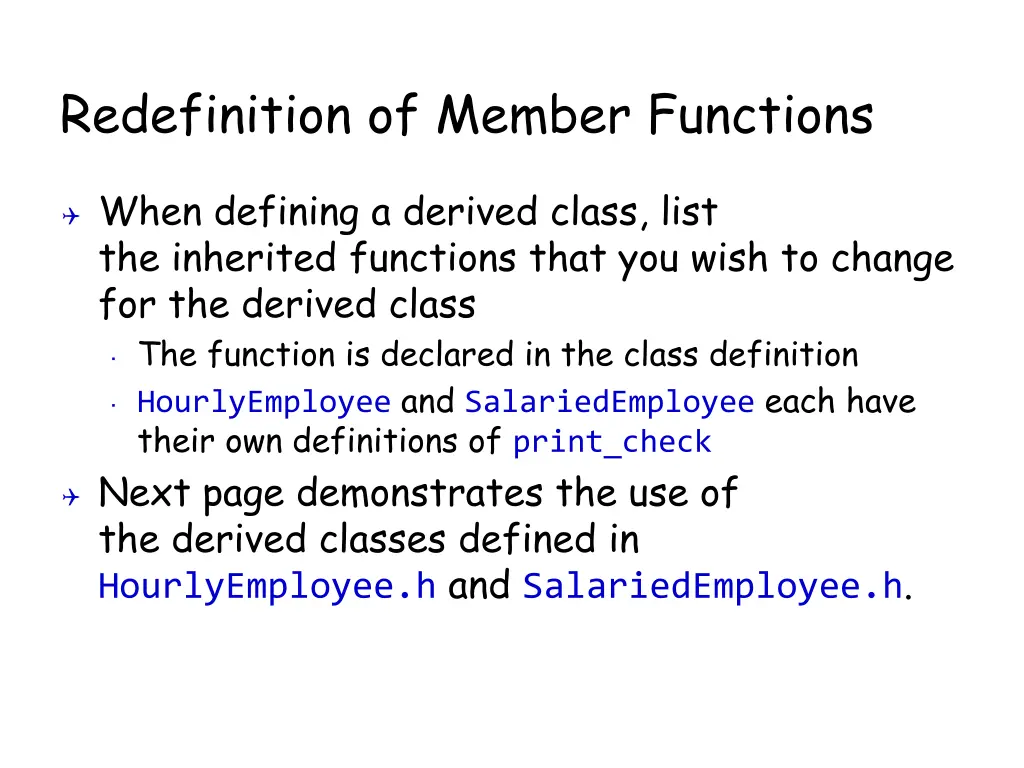 redefinition of member functions