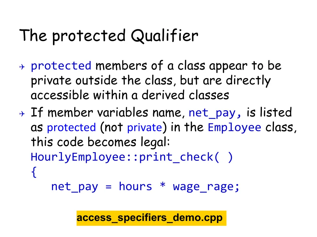 the protected qualifier