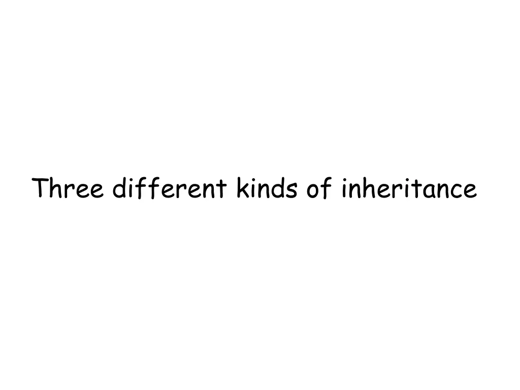three different kinds of inheritance