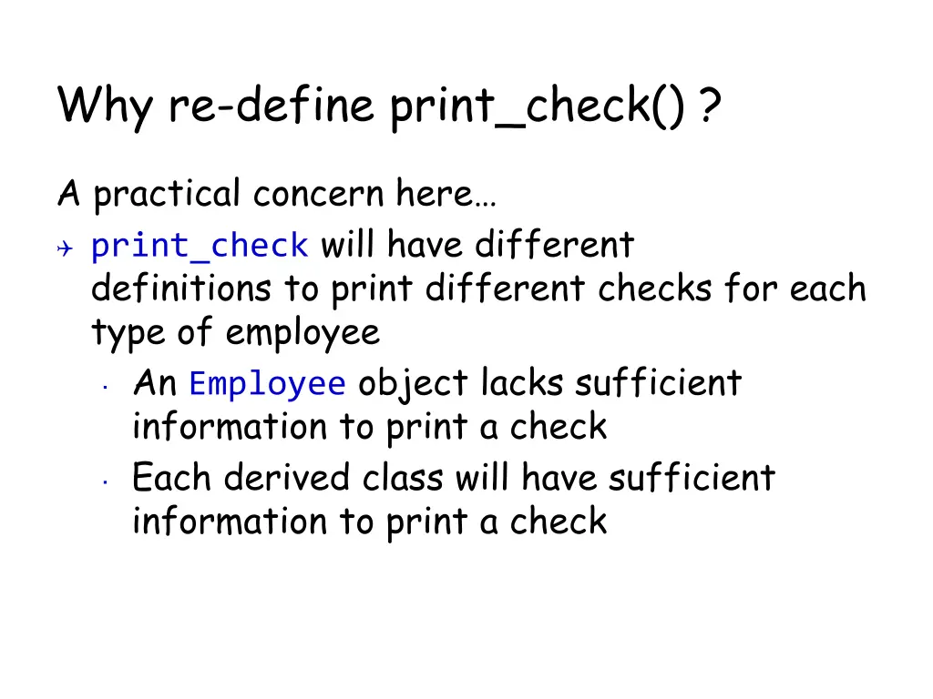 why re define print check