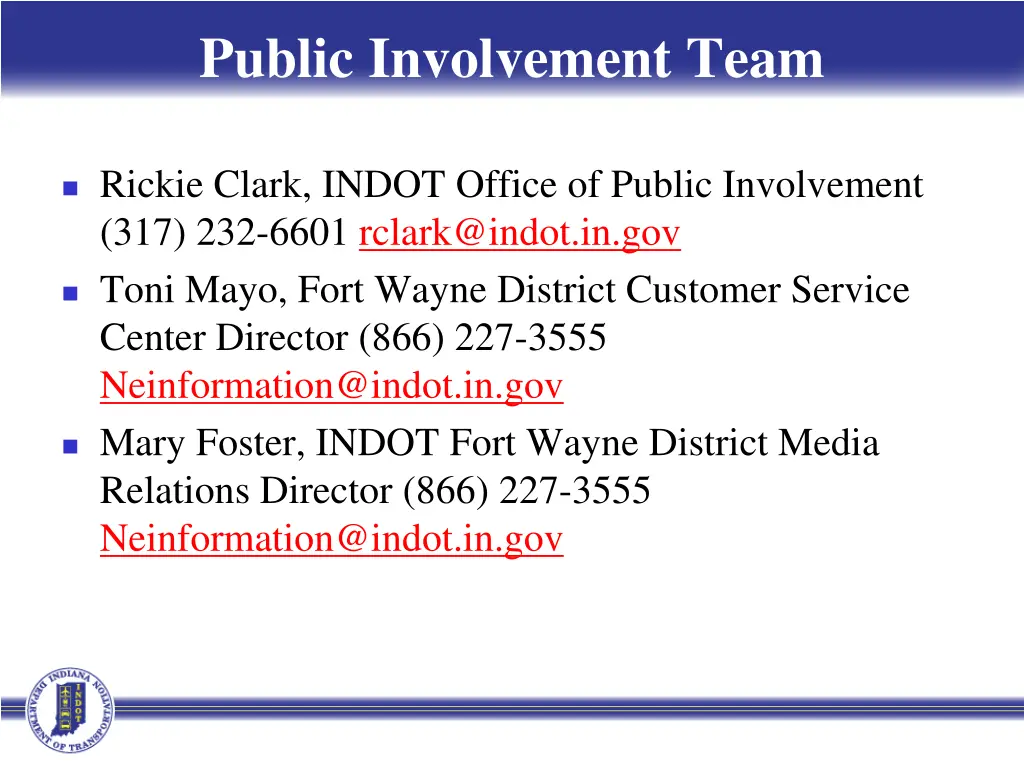 public involvement team
