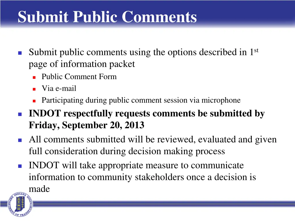 submit public comments