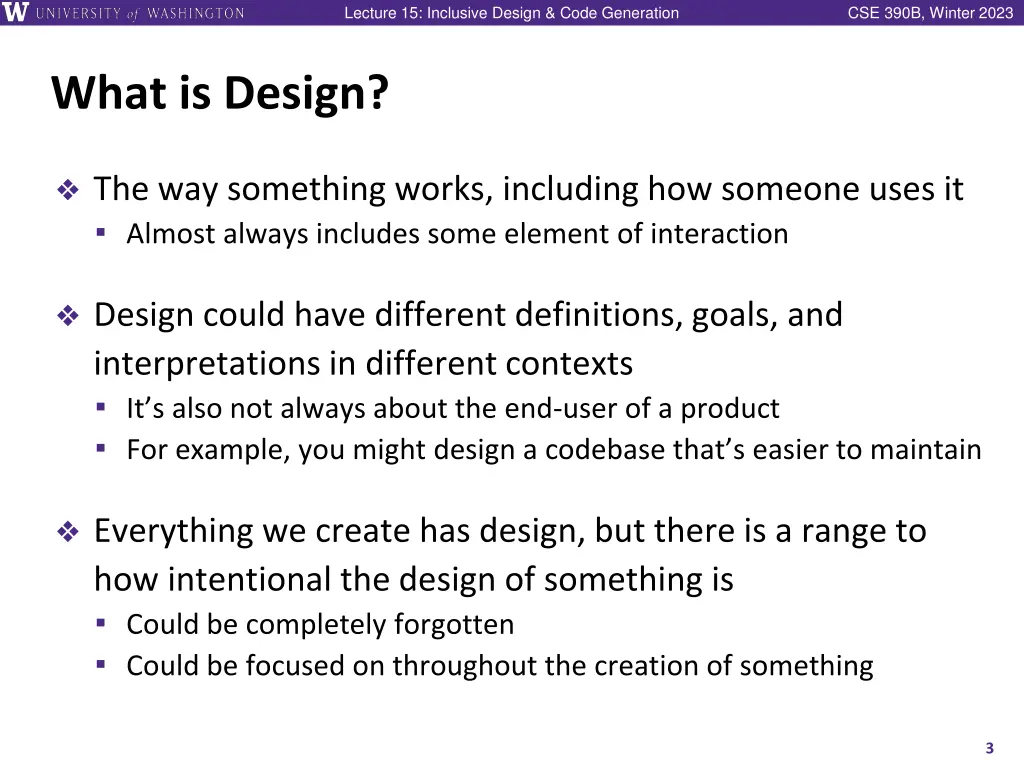 lecture 15 inclusive design code generation 2