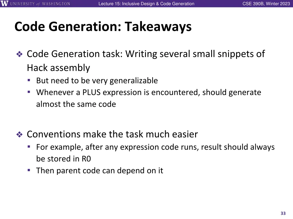 lecture 15 inclusive design code generation 32