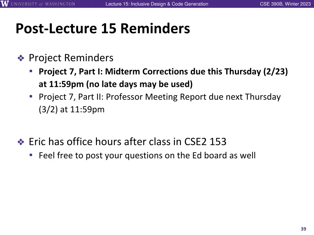 lecture 15 inclusive design code generation 38