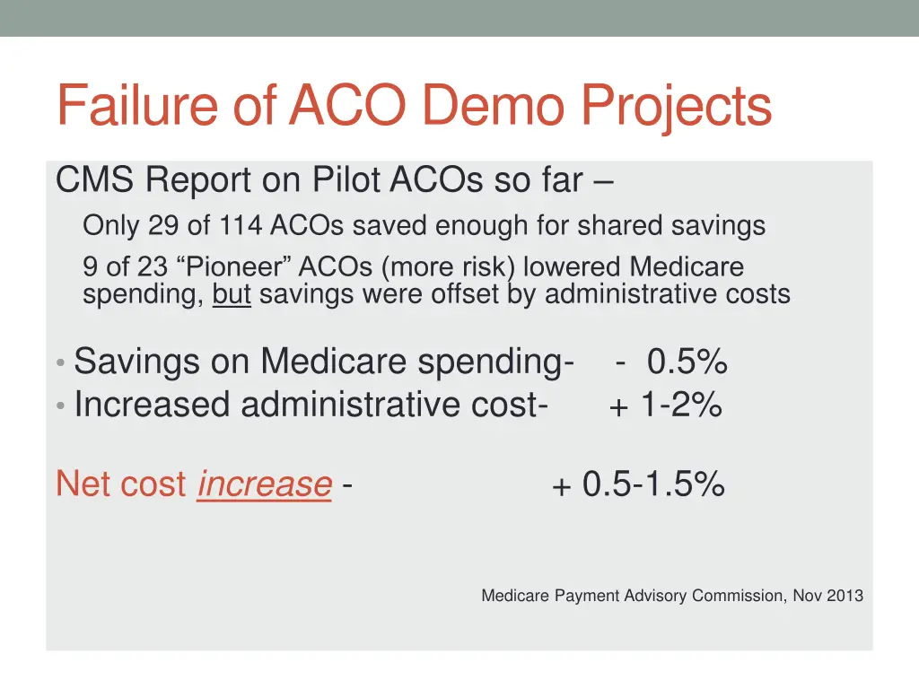 failure of aco demo projects
