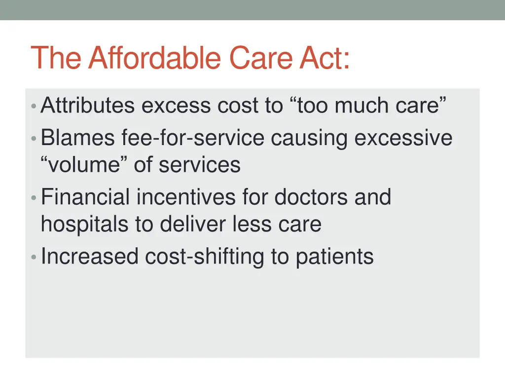 the affordable care act
