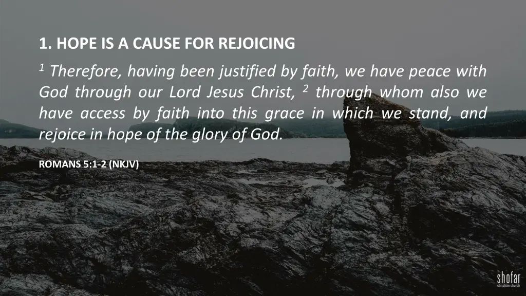 1 hope is a cause for rejoicing