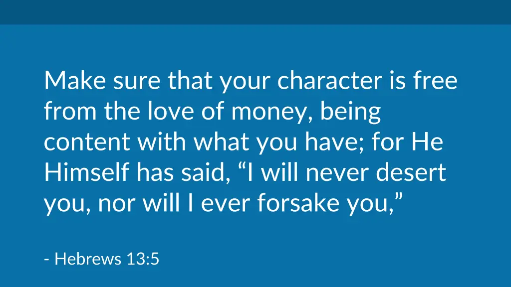 make sure that your character is free from