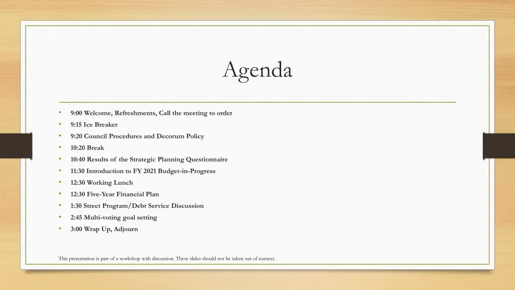 agenda