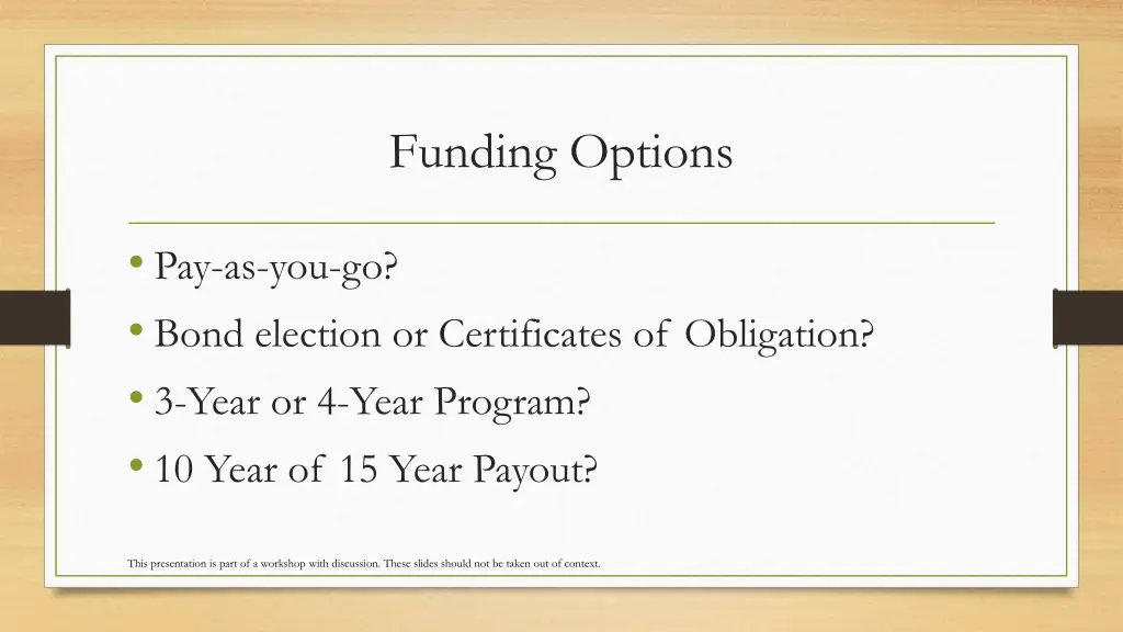 funding options 1