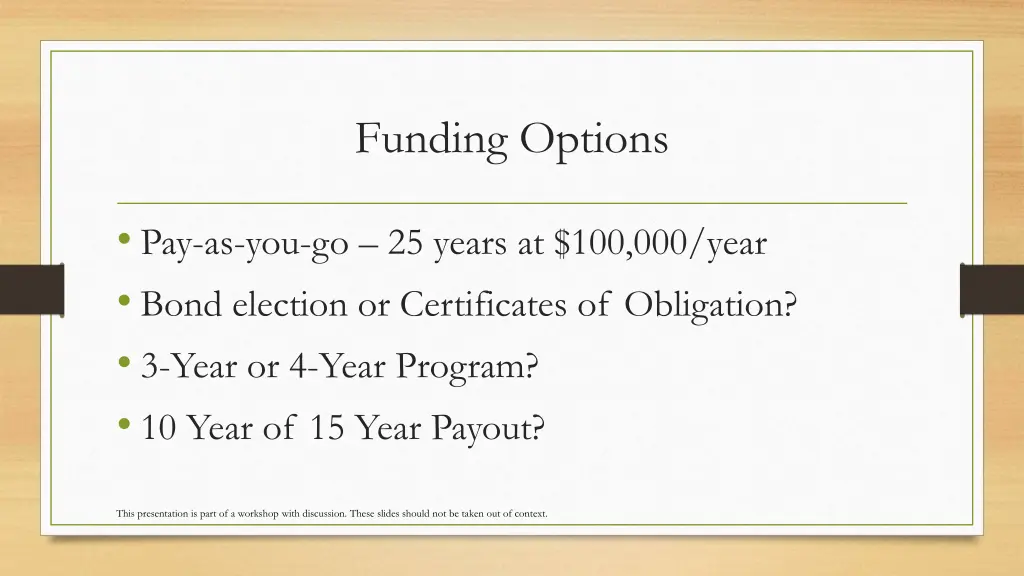 funding options