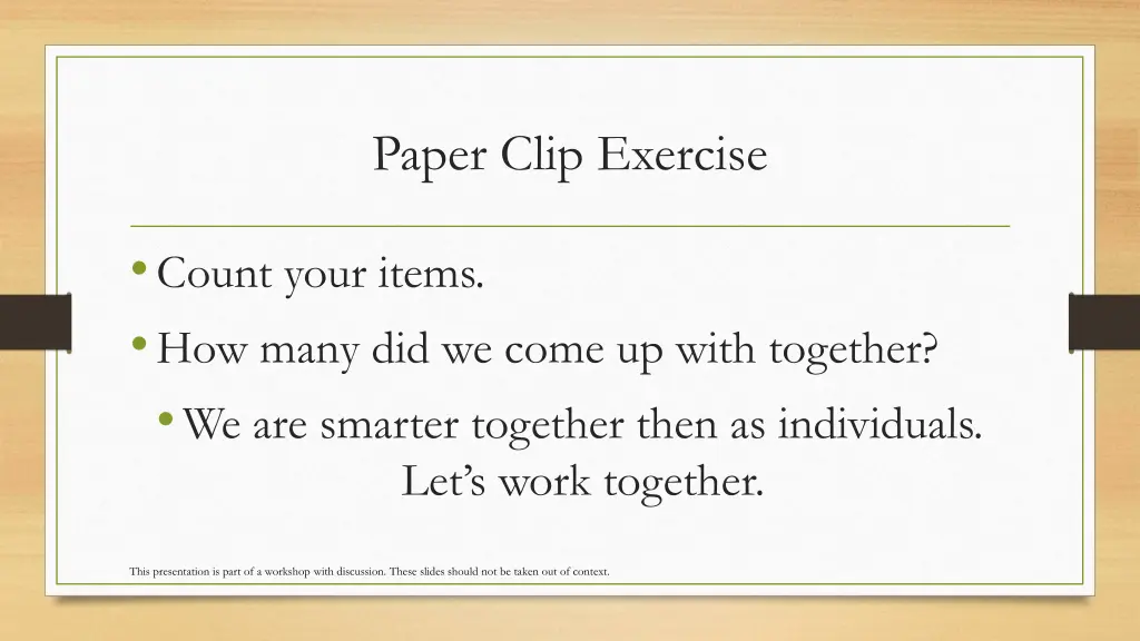 paper clip exercise