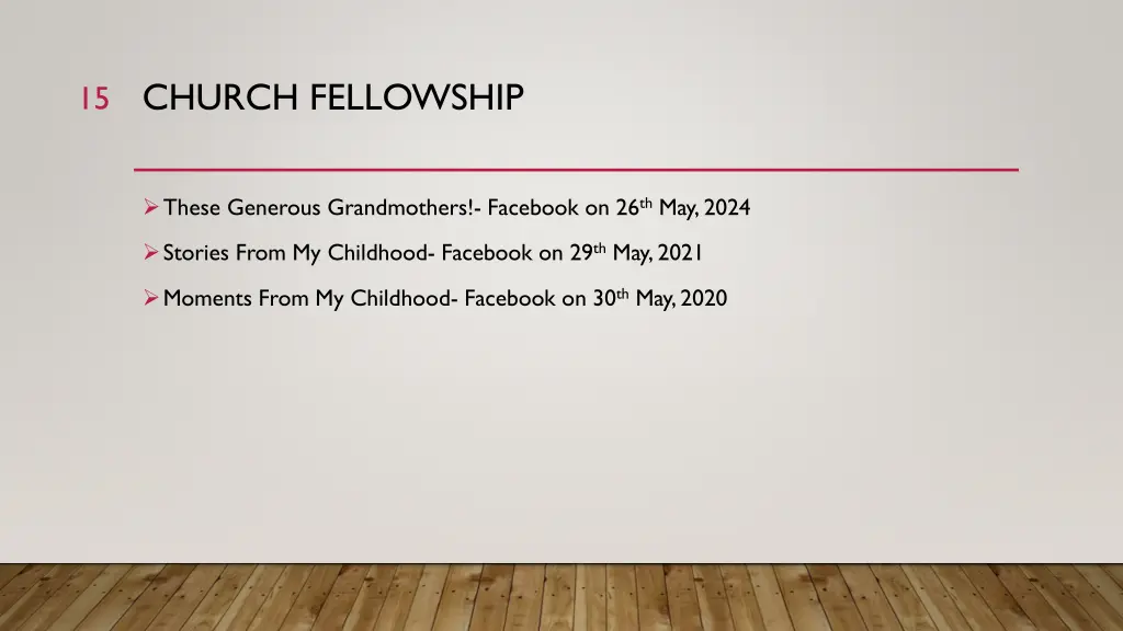 church fellowship