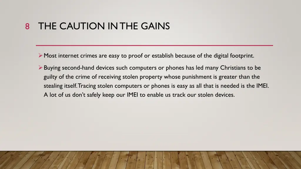 the caution in the gains 1